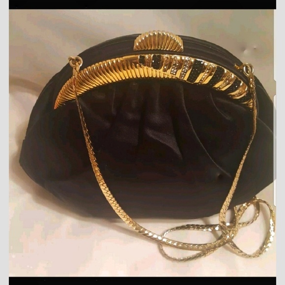 Judith Leiber Handbags - Judith Leiber Satin Crystal Evening Shoulder Bag